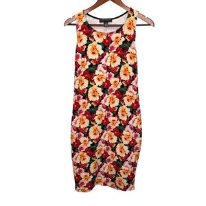 Forever 21 Floral Bodycon Dress Back Cut out Size 2X